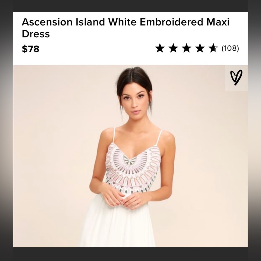 Lulus white floor length dress size large